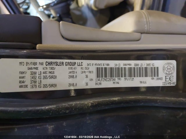 Продажа на аукционе авто 2014 Jeep Grand Cherokee, vin: 1C4RJFCMXEC297340, номер лота: 12341654
