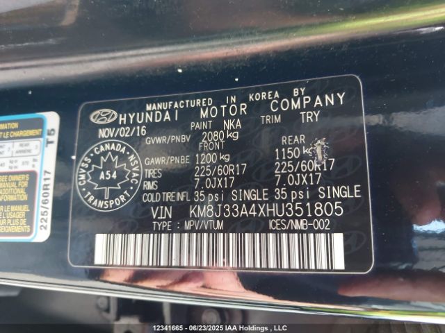 KM8J33A4XHU351805 Hyundai gdi nu