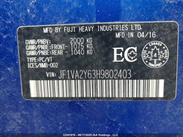JF1VA2Y63H9802403 Subaru WRX