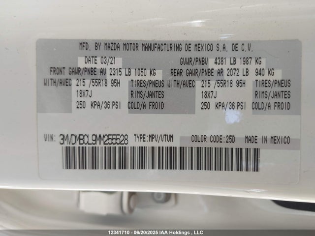 3MVDMBCL9MM255528 Mazda py
