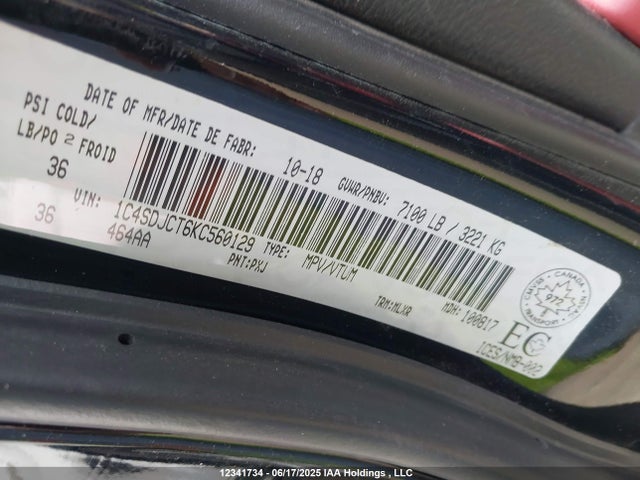 1C4SDJCT6KC560129 Dodge 2019