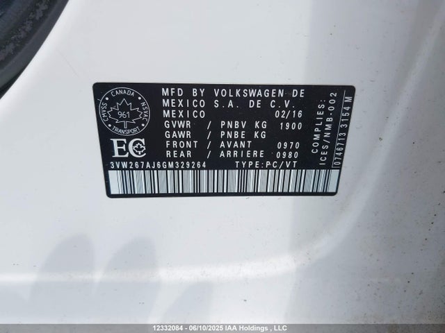 3VW267AJ6GM329264 Volkswagen Jetta 1.4 Tsi Trendline/1.4 Tsi Trendline+