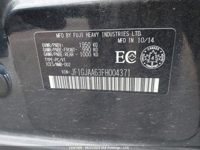JF1GJAA63FH004371 Subaru 2.0l na