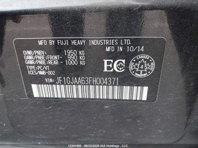 JF1GJAA63FH004371 Subaru 2.0l na