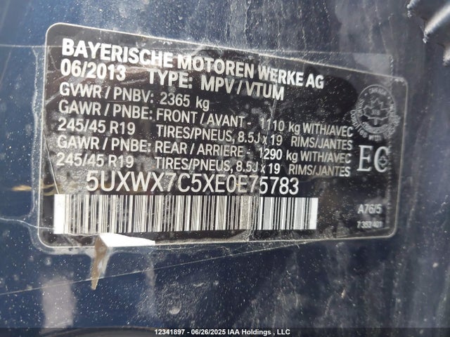 5UXWX7C5XE0E75783 BMW X3
