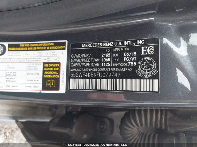 55SWF4KB9FU079742 Mercedes-Benz C-Class