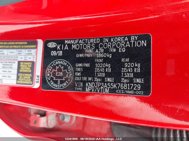 KNDJP3A55K7681729 KIA g gdi