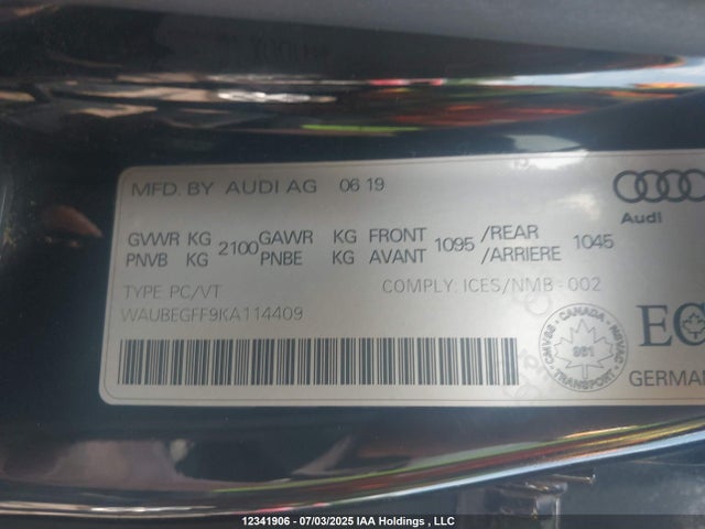 WAUBEGFF9KA114409 Audi 2019