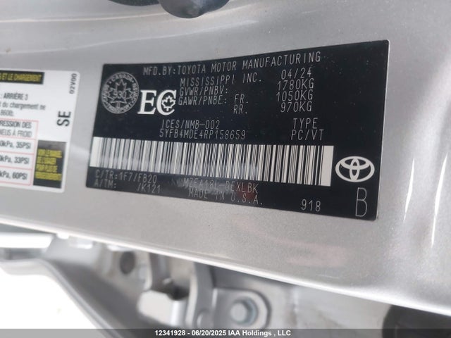 5YFB4MDE4RP158659 Toyota m20a-fks