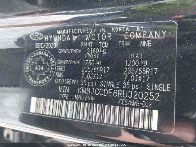 KM8JCCDE8RU320252 Hyundai gdi theta iii