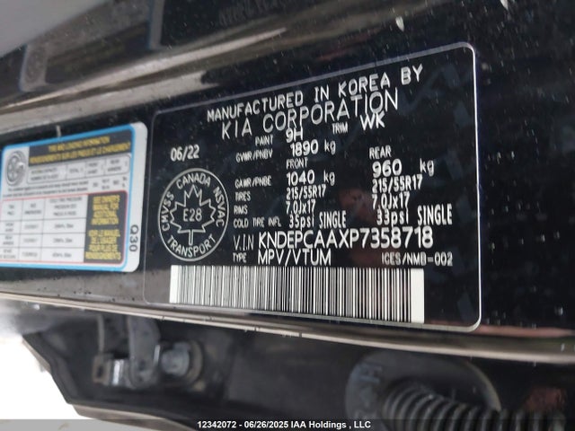 KNDEPCAAXP7358718 KIA nu
