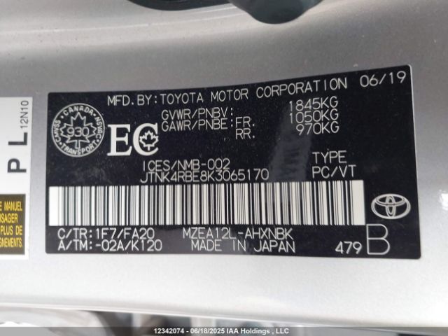 JTNK4RBE8K3065170 Toyota m20a-fks