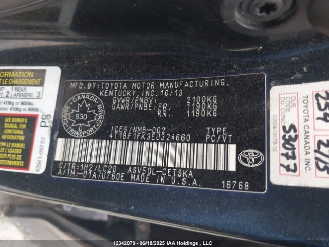 4T1BF1FK3EU324660 Toyota 2ar-fe