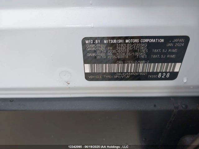 JA4J4VA8XRZ618021 Mitsubishi Outlander