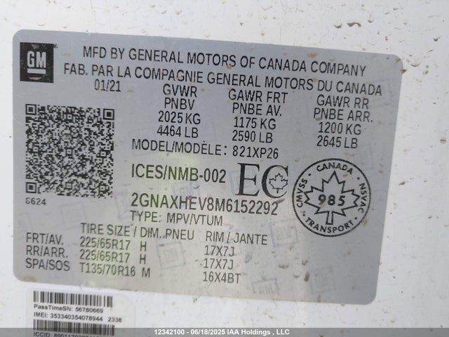 Chevrolet EQUINOX LS 2021 2GNAXHEV8M6152292 Image 19