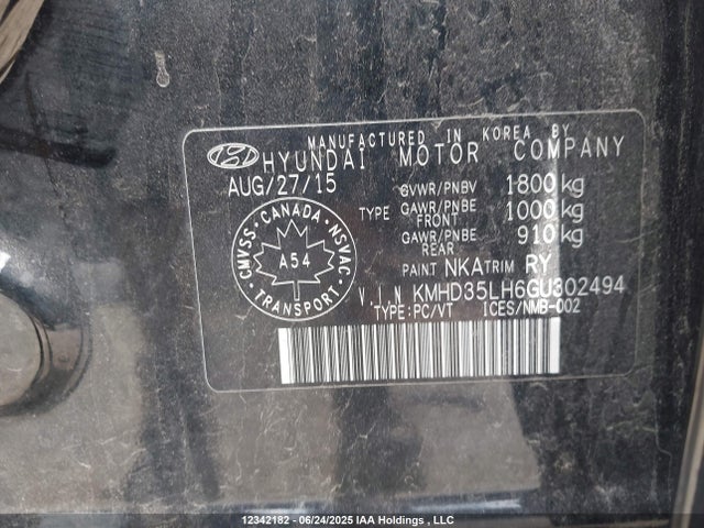 KMHD35LH6GU302494 Hyundai dohc gdi nu