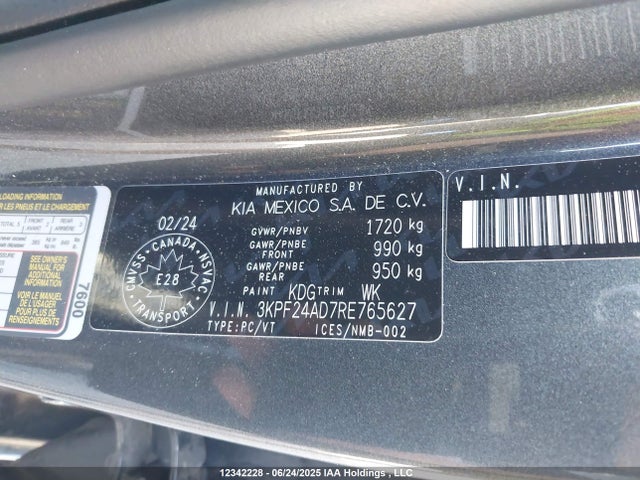 3KPF24AD7RE765627 KIA mpi nu