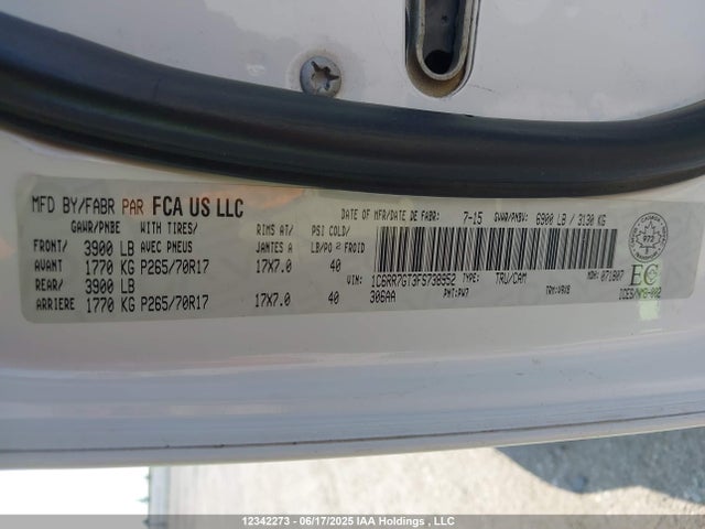 1C6RR7GT3FS738952 RAM 1500