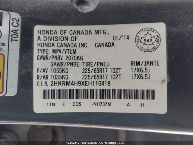 2HKRM4H9XEH116418 Honda k24z7
