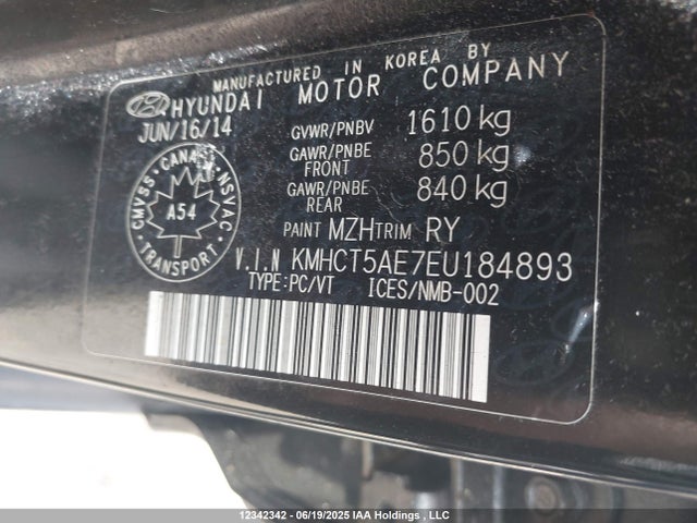 Hyundai dohc gdi gamma 2014 KMHCT5AE7EU184893 Image 9