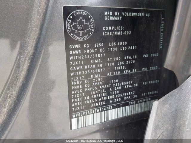 WVGJV3AX8EW514763 Volkswagen 2014