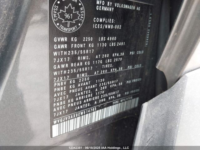 WVGJV3AX8EW514763 Volkswagen 2014