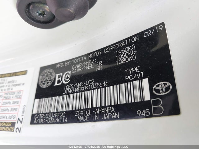 JTNKHMBX0K1038646 Toyota 3zr-fae
