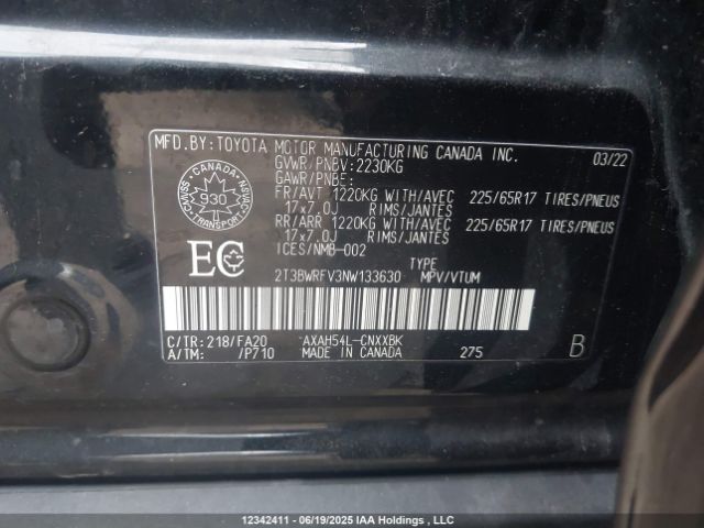 2T3BWRFV3NW133630 Toyota a25a-fxs, 3nm+4nm(ni)