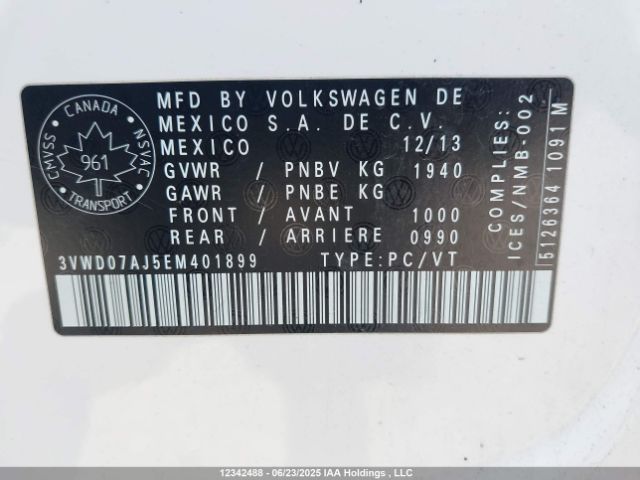 3VWD07AJ5EM401899 Volkswagen Jetta