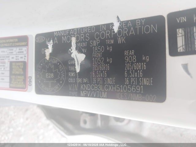 KNDCB3LCXH5105691 KIA gdi
