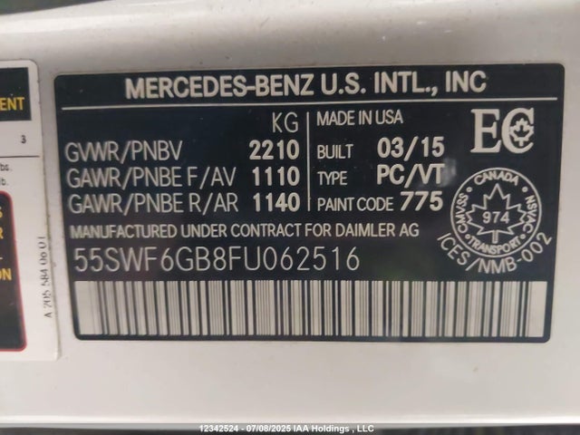 55SWF6GB8FU062516 Mercedes-Benz 2015