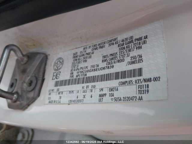 1FMCU0GX6EUD67839 Ford Escape