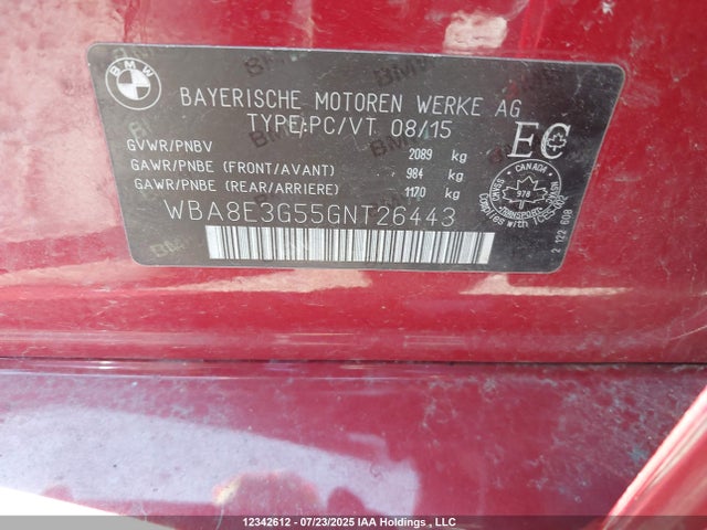 WBA8E3G55GNT26443 BMW 328i Xdrive