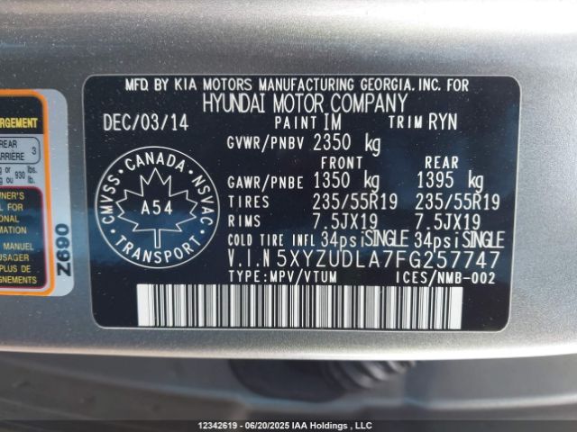5XYZUDLA7FG257747 Hyundai dohc t-gdi theta-ii