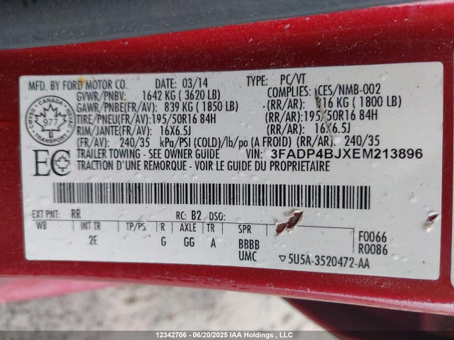 Ford Fiesta 2014 3FADP4BJXEM213896 Image 19