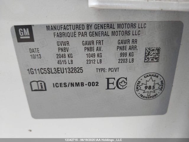 1G11C5SL3EU132825 Chevrolet lkw