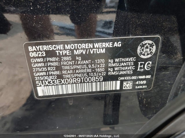 BMW X6 2024 5UX33EX09R9T00859 Image 9
