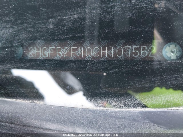 12342862 :رقم المزاد ، 2HGFB2F40CH107562 vin ، 2012 Honda Civic Lx مزاد بيع
