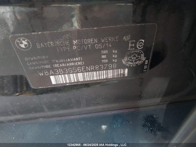 Продаж на аукціоні авто 2014 Bmw 328 Xi, vin: WBA3B3G56ENR83798, номер лоту: 12342905