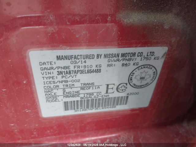 3N1AB7AP3EL654488 Nissan Sentra