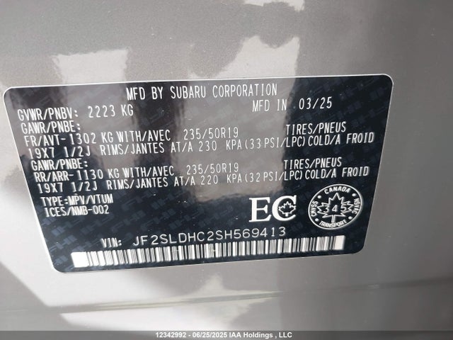 JF2SLDHC2SH569413 Subaru na