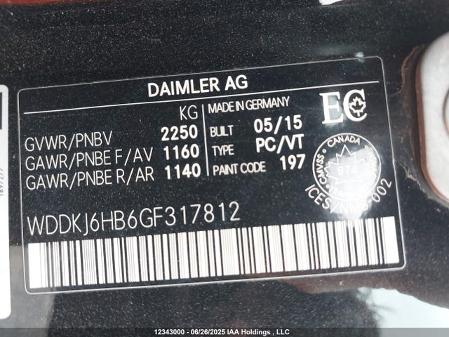 WDDKJ6HB6GF317812 Mercedes-Benz E-Class