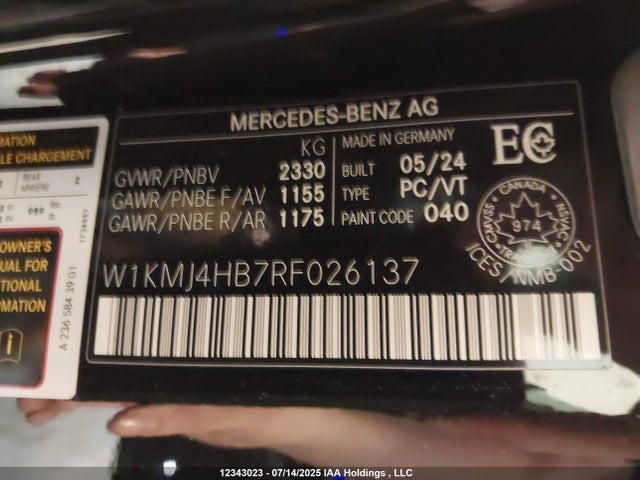 W1KMJ4HB7RF026137 Mercedes-Benz m254