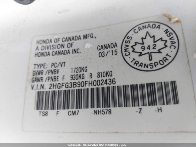 2HGFG3B90FH002436 Honda r18z1
