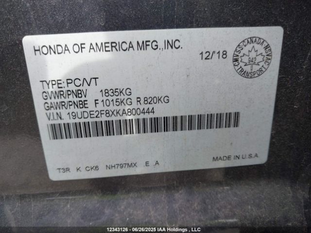 19UDE2F8XKA800444 Acura k24v7