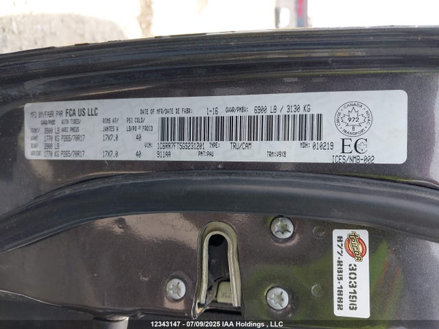 RAM 1500 2016 1C6RR7FT5GS231201 Image 8