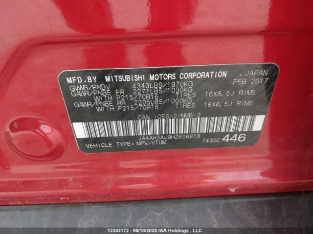 JA4AH3AU9HZ606818 Mitsubishi 2.0 dohc mivec