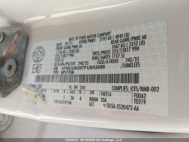 1FMCU9G97FUB52686 Ford Escape