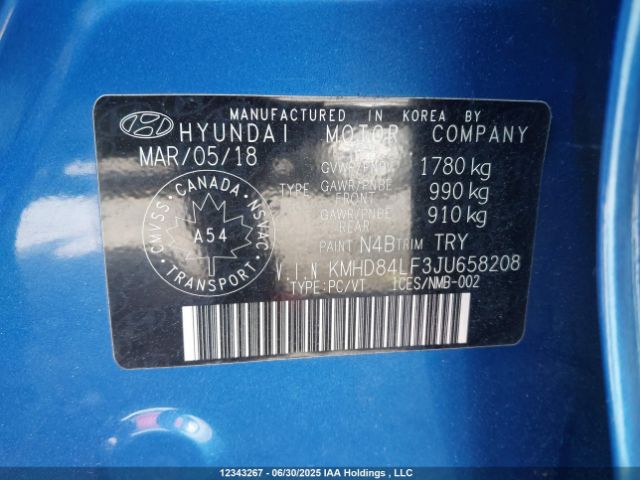 KMHD84LF3JU658208 Hyundai mpi nu