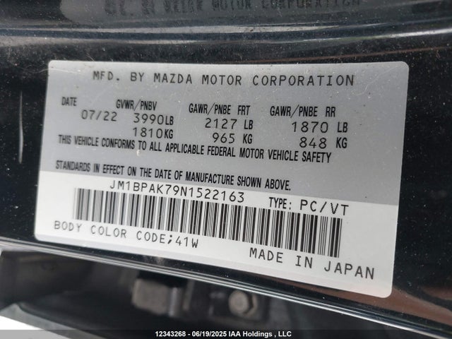 JM1BPAK79N1522163 Mazda pe